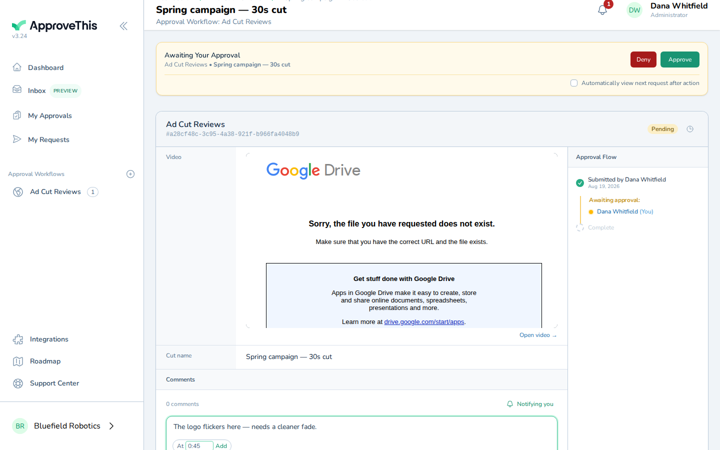 Pinning the note to a moment with Timestamp (minutes:seconds); the example uses 0:45