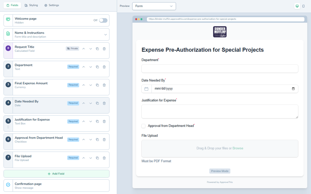 Form Building UI