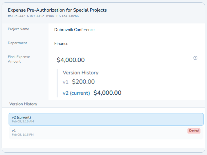 Request Revision History