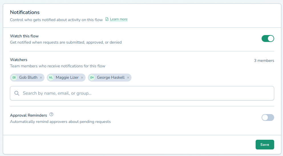Settings for Watchers